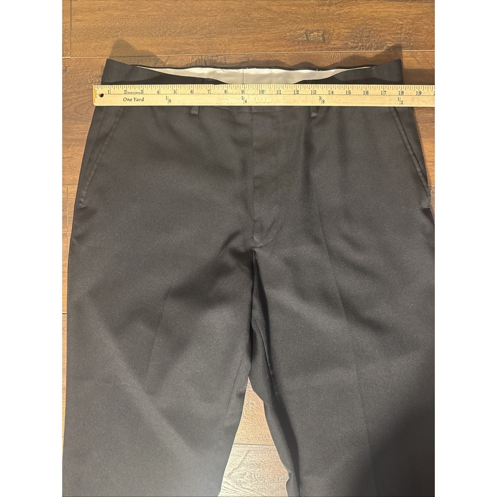 Louis Raphael Tailored Dress Pants Men's 36x30 Black Flat Front Career Casual - Picture 4 of 7
